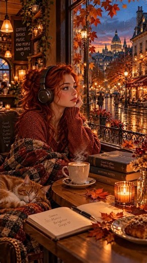 Rainy Afternoon Jazz ☕🍂 Cozy Autumn Café Vibes #Shorts