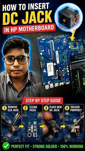 Laptop Motherboard Me DC Jack Kaise Lagaye? ⚡ Easy Repair Guide #Shorts #trending #laptop #viral