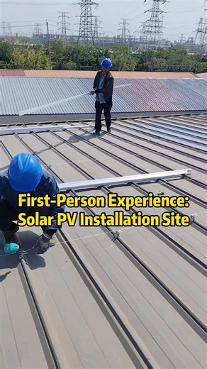 First-Person Experience: Solar PV Installation Site#vlog #installation #construction