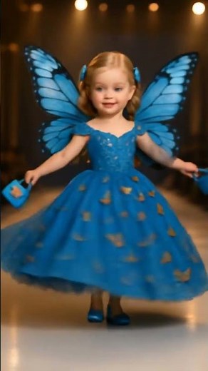 Mini Royal Fashion 👑 | Blue Butterfly Princess Dress for Kids