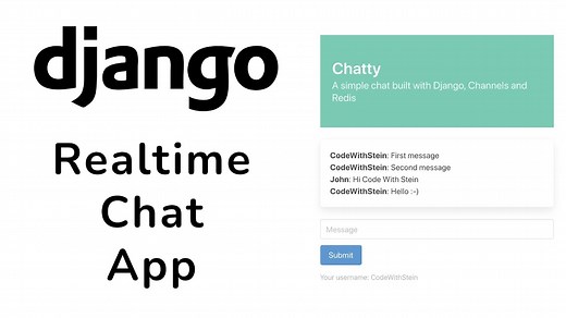 Django Realtime Chat App Tutorial - Simple Django Tutorial With Channels And Redis | Code With Stein