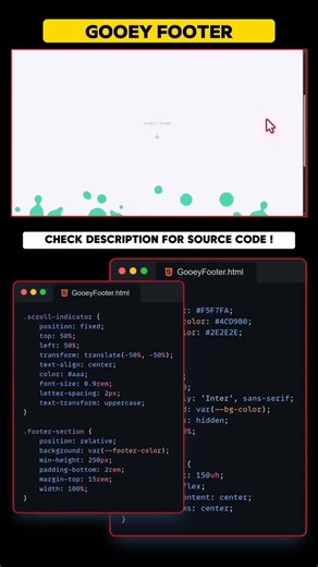 Thevyas World 🌎 on Instagram: "GOOEY FOOTER using HTML CSS #programming #animation #magicwidgets #animation #cssstyling"