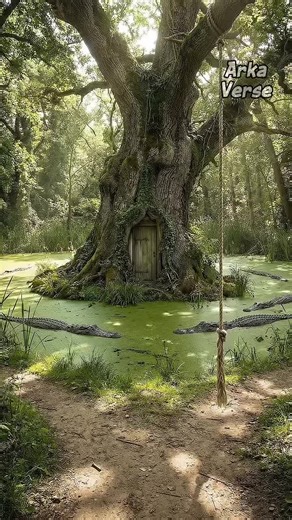 Secret Underground Bunker With Crocodile Pool