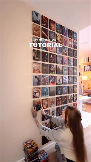 Jasi on Instagram: "Steelbook Wall Tutorial ✨ Tap and hold to read, I know it’s a bit fast 🙈 —— #steelbooks #homeinterior #gaming"