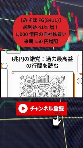 [Mizuho Financial Group (8411)] Net profit up 41%, shedding its weakest position! A 100 billion y...