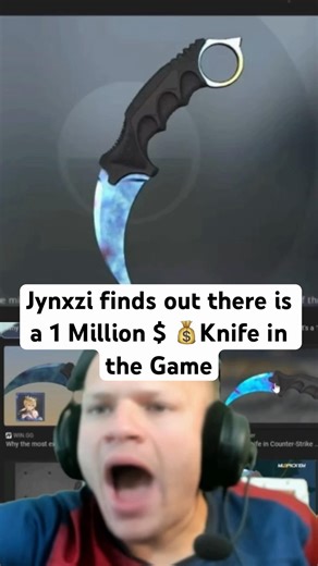 Jynxzi finds out about the 1Million $ Knife💀💰 #jynxzi #cs2 #csgo #cases #skin #expensive #1million