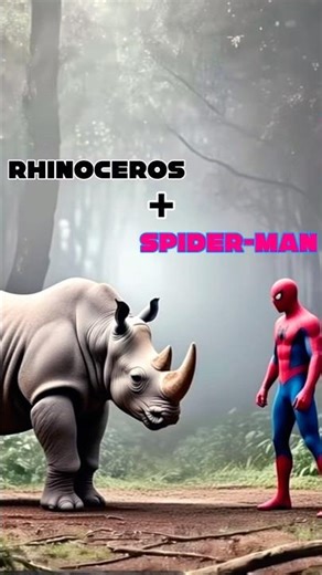 What happens when you combine Spider-Man and a rhinoceros? #shorts #viral #ai #fusion #spiderman