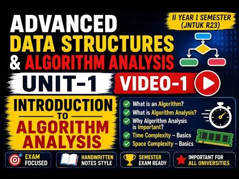 Introduction to Algorithm Analysis | ADA Unit-1 | JNTUK R23 | Easy Explanation