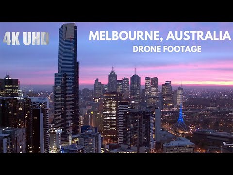Melbourne City at Night by Drone 4K | MELBOURNE AUSTRALIA 4K UHD DRONE FOOTAGE 🇦🇺