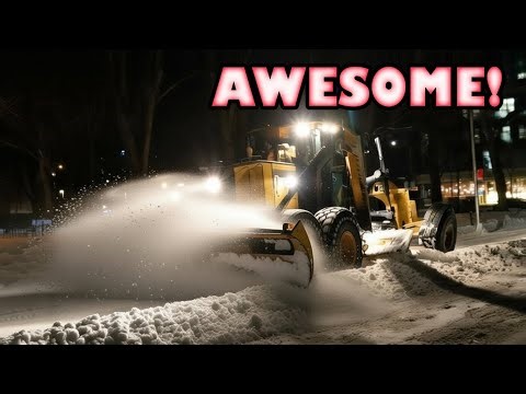 Montreal's snow removal system is a parade of heavy machinery!