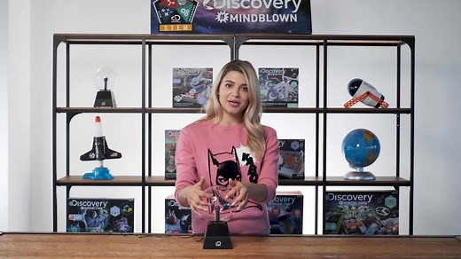 Discovery #Mindblown 6" Plasma Globe Lamp with Interactive Electric Touch and Sound Sensitive Lightning and Tesla Coil, Includes AC Adapter, Glass STEM Lava Lamp-Style Light for Desk, Kids Room