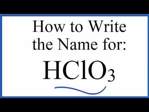 How to write the name for HClO3 (Chloric acid)