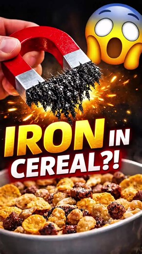 Why Does Cereal Stick to a Magnet? 😱 The Shocking Truth #Shorts #FoodScience #DidYouKnow #Cereal #Iron #ScienceFacts #AmazingScience #FoodFacts #Anemia #MagnetExperiment #ViralShorts