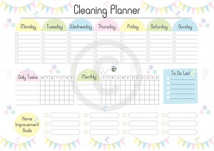 Cleaning Planner | Cleaning Schedule | Cleaning Rota | Housework Checklist | Chores Schedule | Chores Checklist | Domestic Cleaning Routine - Etsy