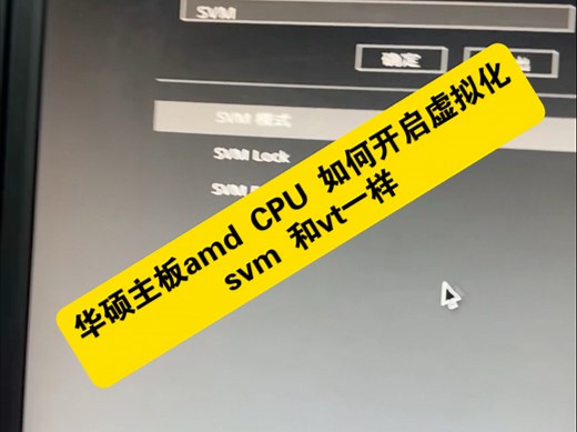 华硕主板amd CPU 如何开启虚拟化svm 和vt一样#svm #华硕 #vt #虚拟化 #三角洲