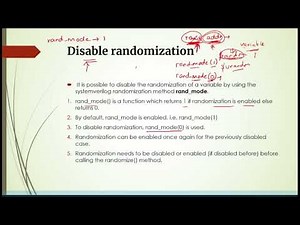 HOW TO DISABLE RANDOMIZATION IN SV| IS THERE RANDOM DISABLING IN VERILOG|HOW TO ENABLE AFTER DISABLE