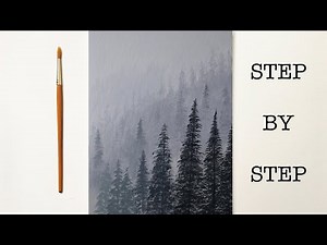 Misty Forest | Acrylic Painting Tutorial for Beginners | Step by Step