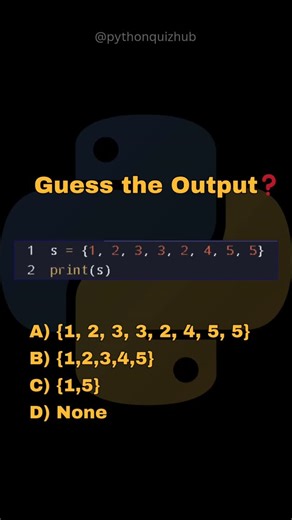 Daily Python Quiz | Coding Challenges on Instagram: "⚡Daily Python Challenge⚡ Comment your answer now ⬇️ — fastest coder gets pinned 🏆 Ready to level up your coding game? 🚀 Follow @pythonquizhub #PythonQuiz #PythonCoding #PythonProgramming #LearnPython #DailyPython #CodeChallenge #PythonMCQ #PythonDeveloper #PythonForBeginners #CodeDaily #100DaysOfCode #programminglife #CodingQuiz"