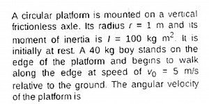 A circular platform is mounted on a vertucal frictionless axle.... | Filo