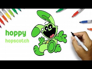 How To Draw Hoppy Hopscotch From Poppy Playtime | Smiling Critters Drawing - Videos For Kids