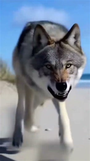 A deadly showdown between a tabby cat and a wild wolf #animals #cat #blackwolf #wolfcales #wolf