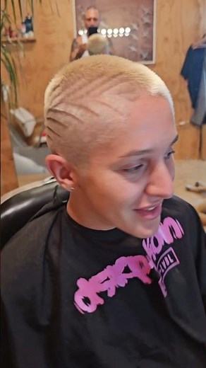 Woman buzzcut, beautiful pattern. #hairtutorial #haircut #hairstyle #ribbedhair