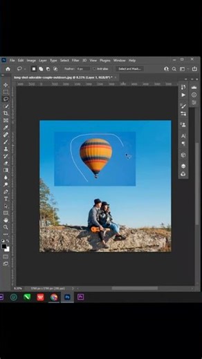 Photoshop Magic Trick 😱 | Sky + Air Balloon Photo Manipulation Tutorial #shorts #viral