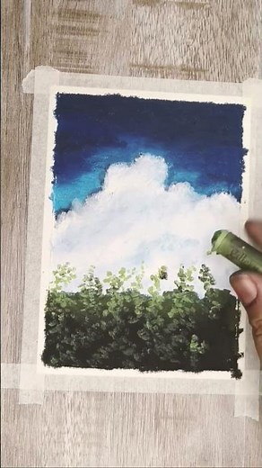 How to Draw a Cloudy Night Sky with Oil Pastels #artistpassion #forbeginners #easy