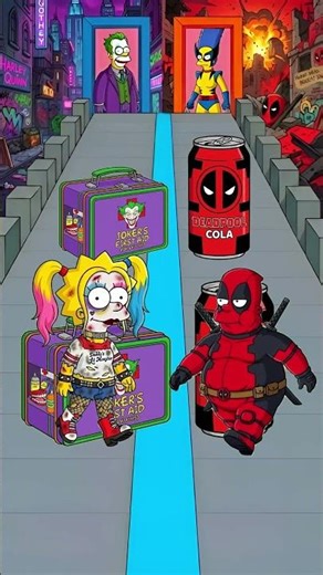 Bart Deadpool vs Harley Queen Lisa Simpsons Epic Glow Up #simpsons