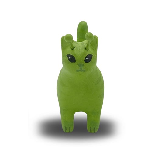 Handmade Alien Cat Figurine | Glorp Cat Miniature | Whimsical Sci-Fi Collectible | Polymer Clay Art | Unique Cat Gift - Etsy.de