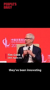 At the #ChinaDevelopmentForum 2024 on Sunday in #Beijing, Apple CEO #TimCook lauded the huge contributions that Chinese suppliers have made to the iPhone maker's carbon-neutral goals. #EcoChina The forum is scheduled for Sunday and Monday. The theme of this year's forum is "The Continuous Development of China." | Xi's Moments