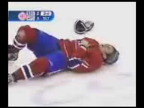 Mike Ribeiro diving, pretending to be hurt, w/more footage 4/13/04