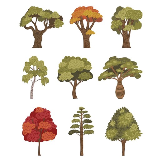 Tree Forest Nature Embroidery Design, Nature Forest Tree Machine Embroidery File, 9 Design, 7 Size, Instant Download - Etsy