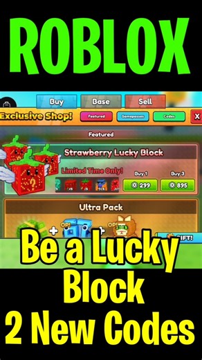 New Codes in Be a Lucky Block Roblox