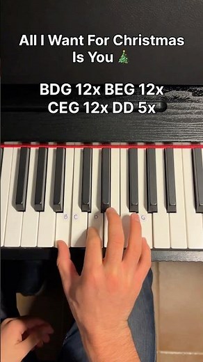 All I Want For Christmas Is You Easy Piano Tutorial For Beginners ❄️🎄 #piano #christmas