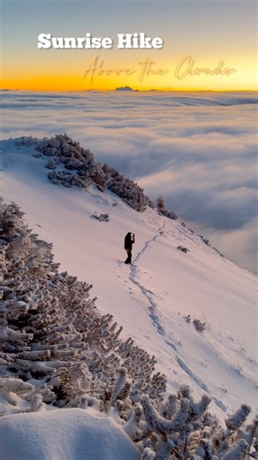 77K views · 2.1K reactions | An early start, hiking in the dark, snow and fog — and then the reward. A classic sunrise hike to Viševnik, reached in around 1 h 35 min from Rudno polje, rewarded us with breathtaking views above the fog and a magical winter morning in the Slovenian Alps. ❄️ ✨ Stay tuned — photos coming soon. #SlovenianAlps #Visevnik #SunriseHike #AboveTheClouds #WinterHiking | Jaka Ivančič | Facebook