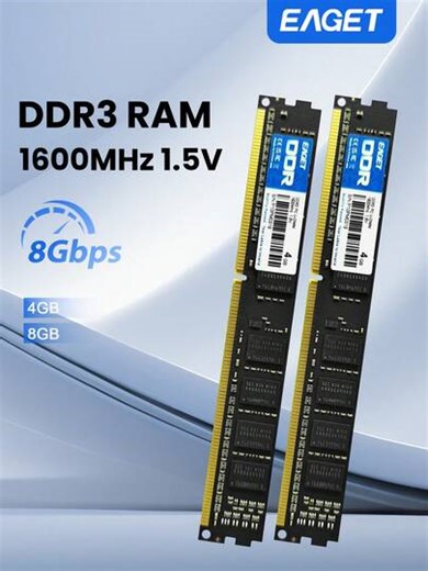 EAGET Modul de memorie RAM DDR3 4G/8G 1600MHz de înaltă performanță PC3-10600 4GB Desktop noi RAM DIMM CL9, Unbuffered Dual Rank 240 Pin UDIMM pentru computer desktop PC memorie RAM (SDRAM) upgrade modul | SHEIN