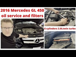 Mercedes Benz GL450 oil change, filters replacement.