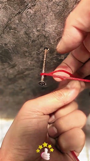 2 super practical ways to tie nails! Tighter when pulled, no falling off, great for hanging & f 🪵🔩
