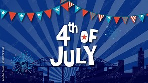 4th of July Fireworks Celebration Animation Stock Video