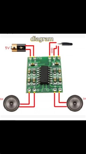 PAM8403 Wiring Diagram & Stereo Sound Test 🔊⚡ #shorts#viral