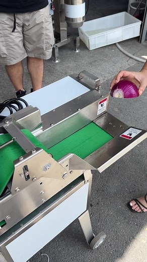 Efficient Onion Cutting with Vegetable Cutter | Food Machinery Demo