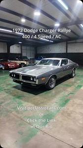 28K views · 561 reactions | 1972 Dodge Charger Rallye / 400 / 4 Speed / AC Click the link to view this vehicle on our website: https://www.pcclassiccars.com/car-inventory/1972-dodge-charger-rallye-%2F-400-%2F-4-speed-%2F-ac | PC Classic Cars | Facebook