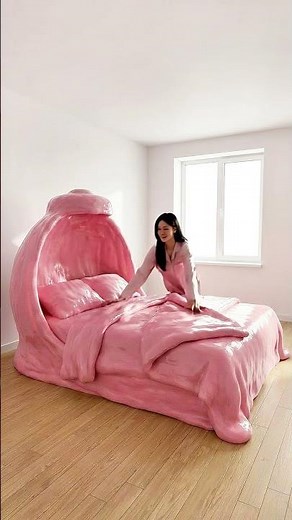 🔴 Giant Pink Slime Bed! 🤤🫧 #SlimeASMR #OddlySatisfying #ASMR #Slime #Shorts