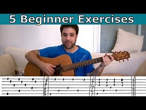 5 Beginner Fingerstyle Exercises - Guitar Lesson Tutorial w/ TAB