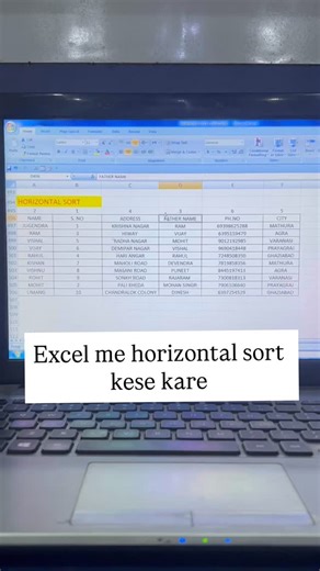 Perfection Computer Institute on Instagram: "Excel me column ki Horizontal sort kese kare"