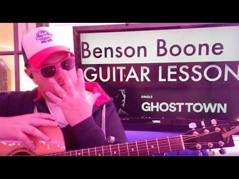 How To Play GHOST TOWN - Benson Boone guitar tutorial (Beginner Lesson!)