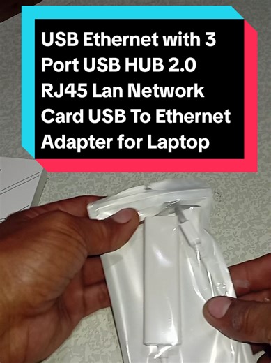 USB Ethernet with 3 Port USB HUB 2.0 RJ45 Lan Network Card USB To Ethernet Adapter for Laptop #tiktokshop #tiktokcreator #foryou #adaptor #usbhub