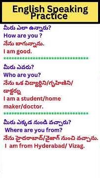 Everyday English Speaking Practice | Telugu to English Basic conversations