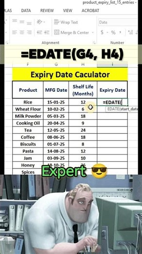 Excel EDATE Formula | Add or Subtract Months from a Date Easily #excel #exceltips #excelformula